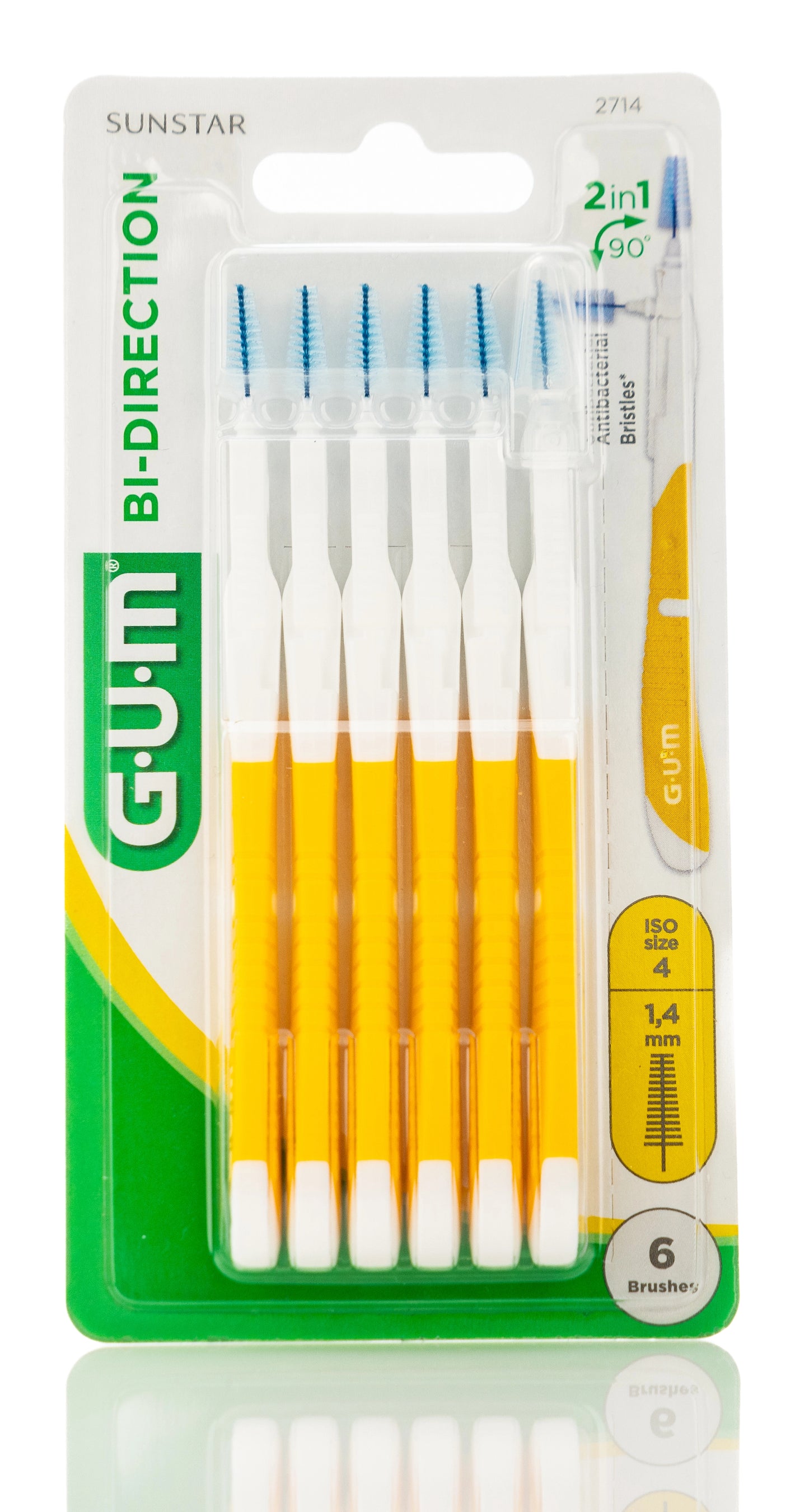 Gum Bi-Direction 1.4Mm 6 Intradental Brushes [2714]