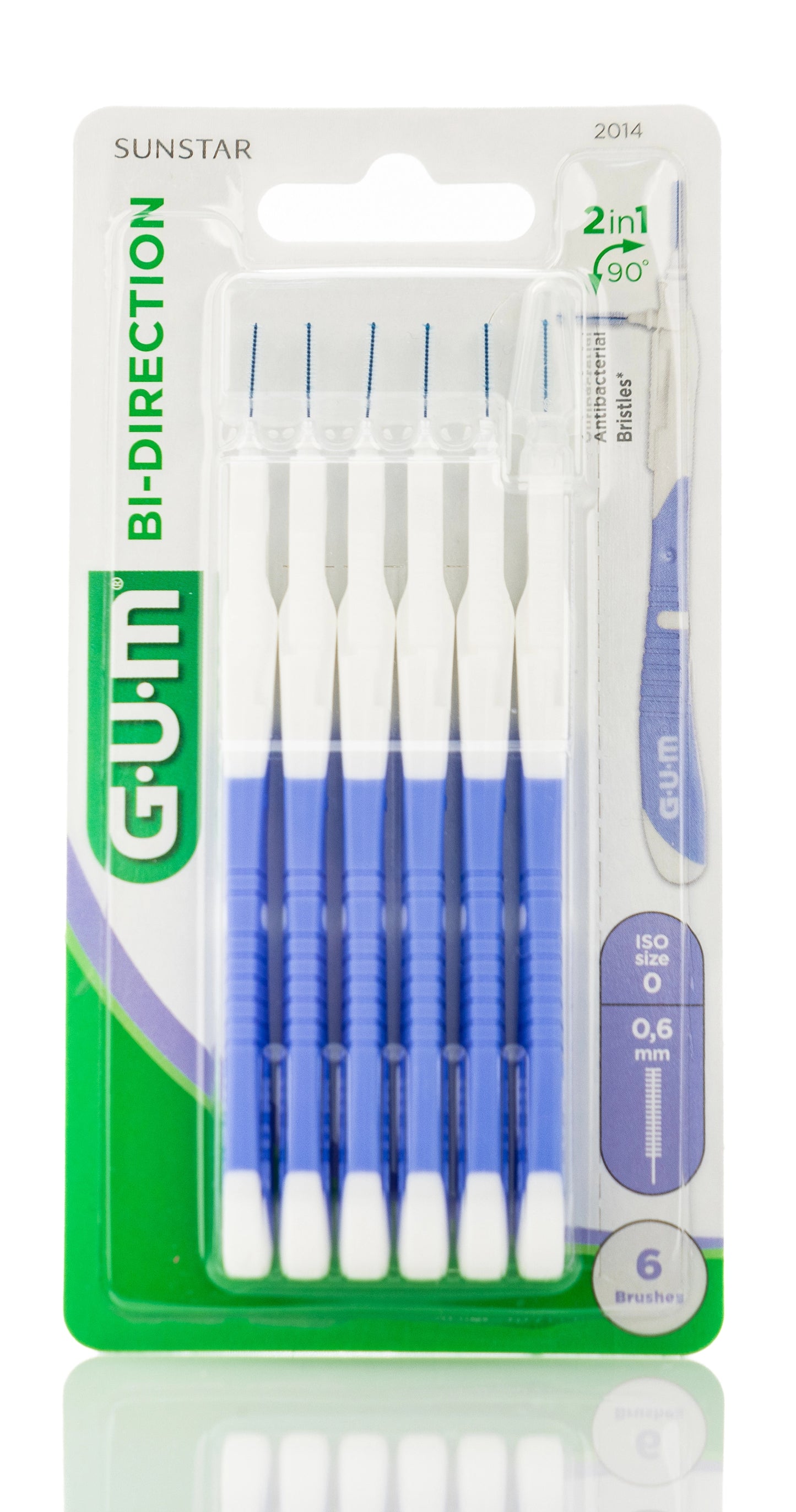 Gum Bi-Direction 0.6mm 6 Intradental Brushes[2014]