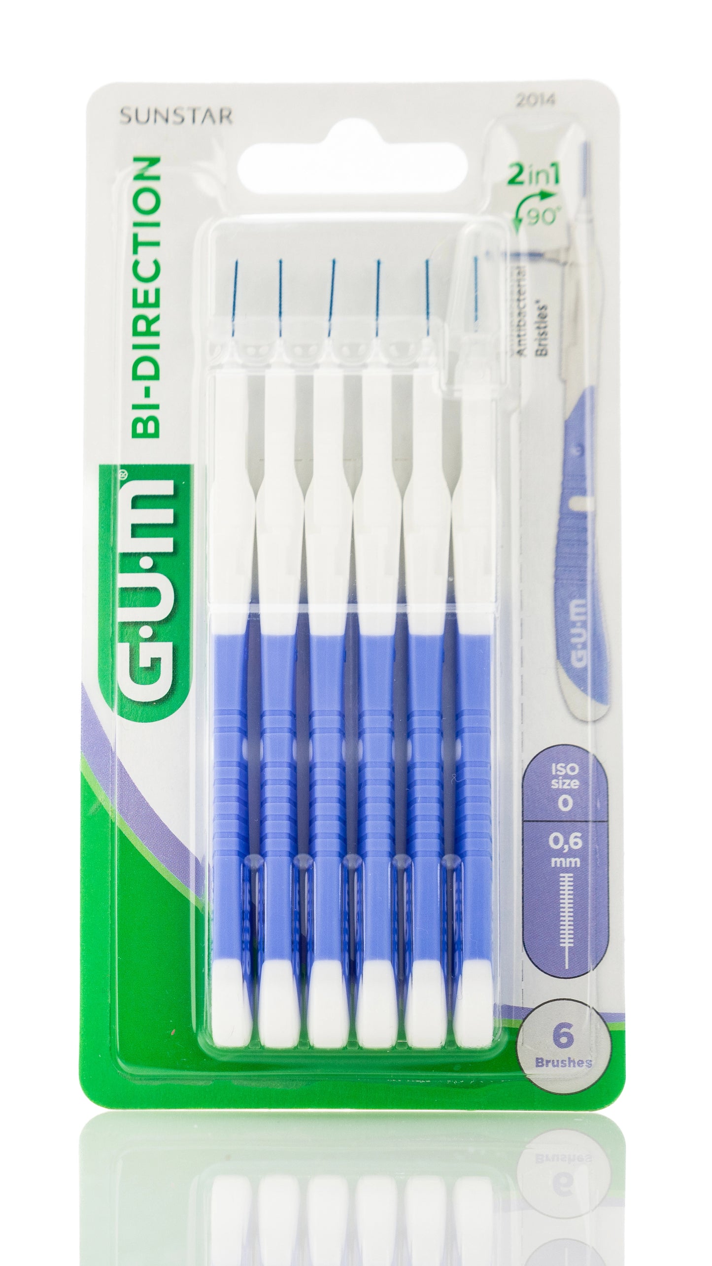 Gum Bi-Direction 0.6mm 6 Intradental Brushes[2014]