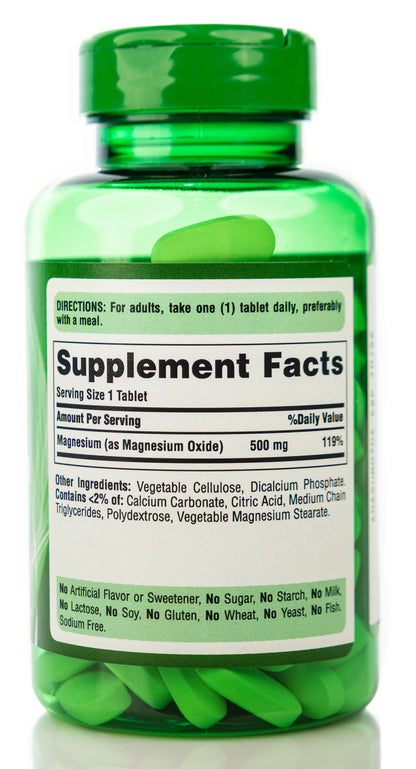 Puritan's Pride Magnesium 500mg 100 Tablets