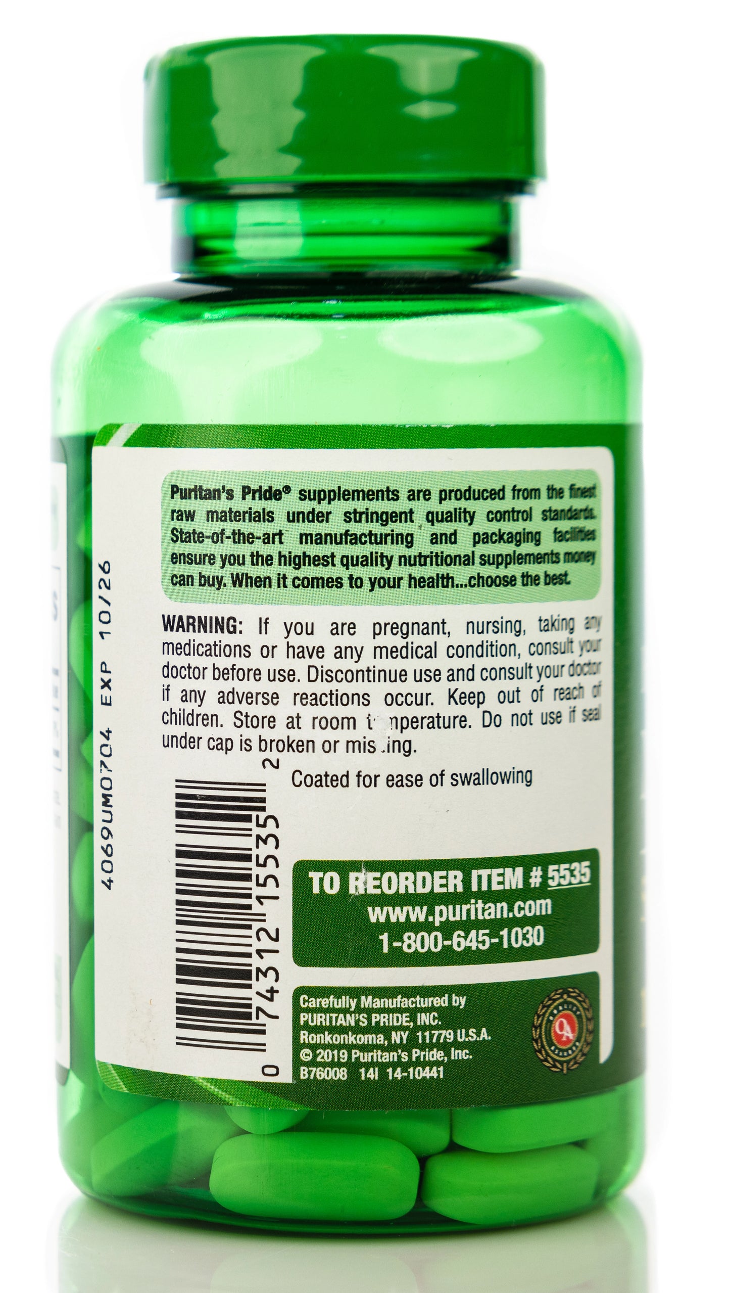 Puritan's Pride Magnesium 500mg 100 Tablets