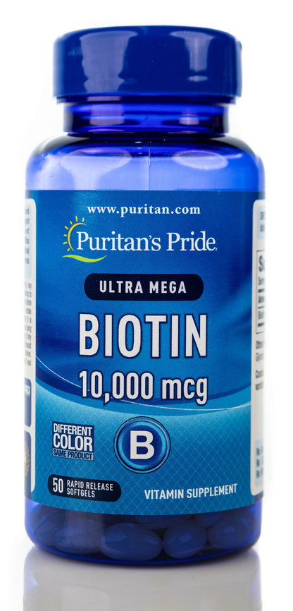 Puritan's Pride Biotin 10000 mcg 50 Softgels