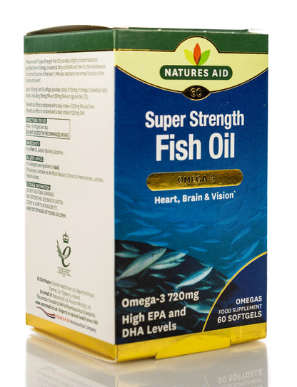 Natures Aid Super Strength Fish Oil Omega-3 720mg 60Softgel