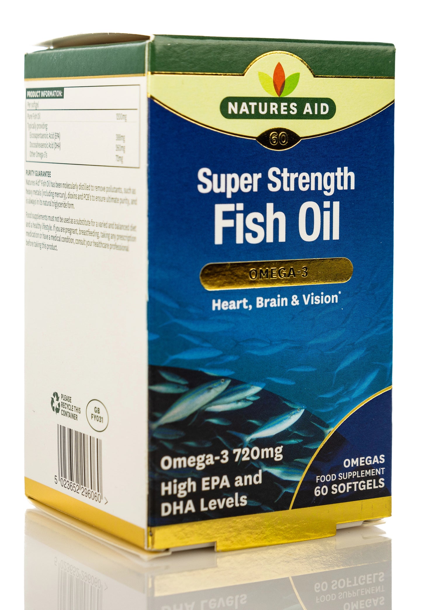 Natures Aid Super Strength Fish Oil Omega-3 720mg 60Softgel
