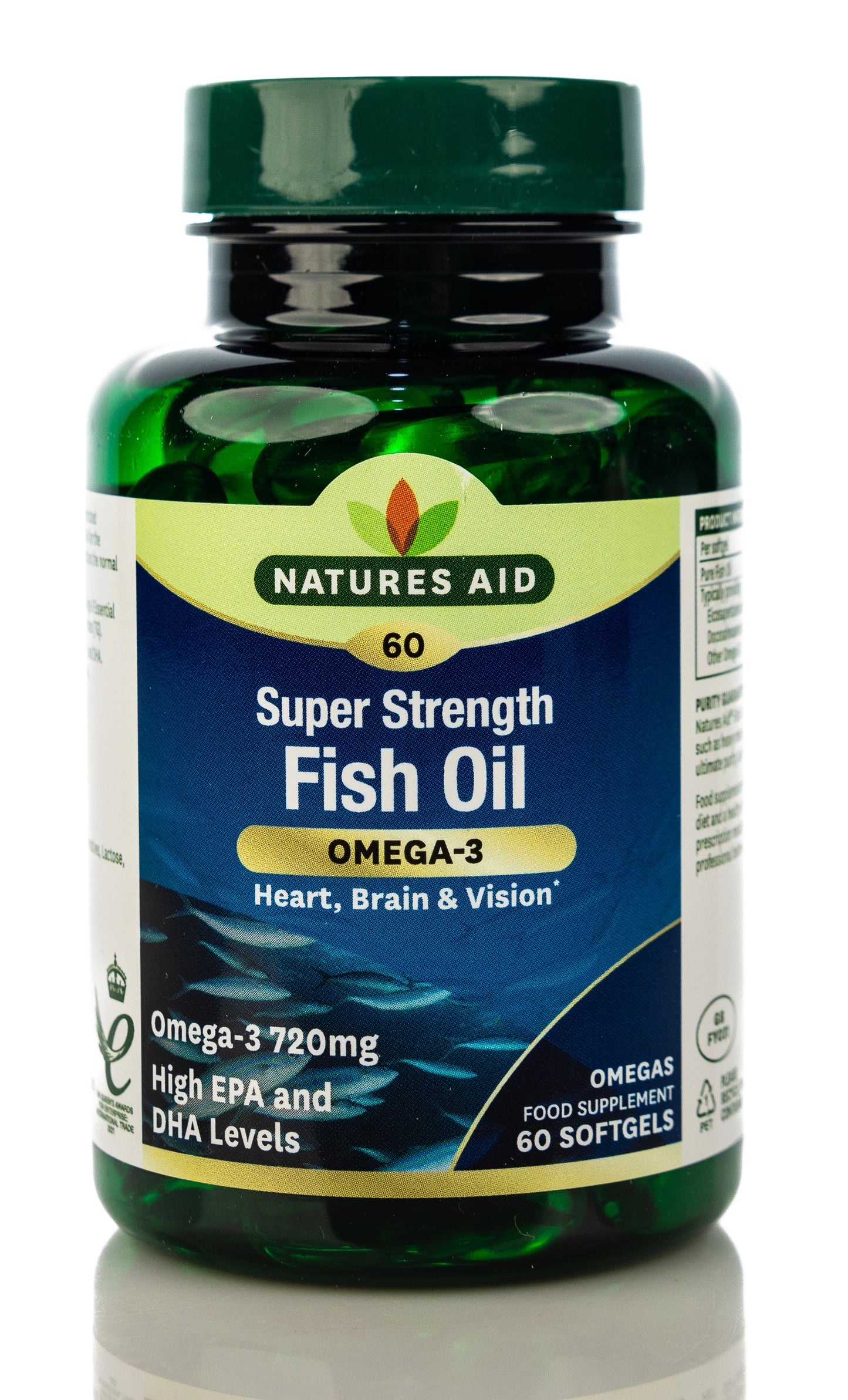 Natures Aid Super Strength Fish Oil Omega-3 720mg 60Softgel