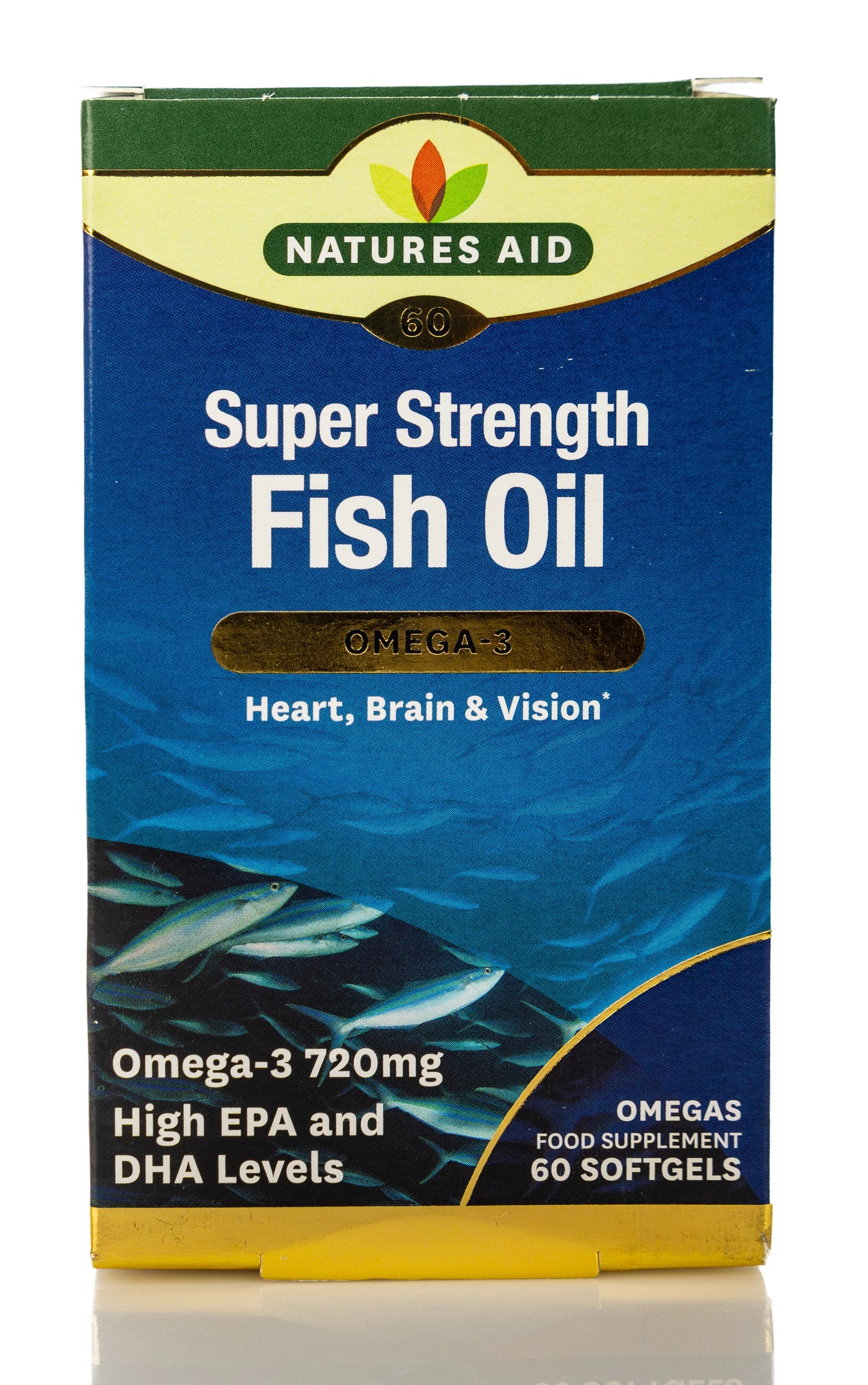 Natures Aid Super Strength Fish Oil Omega-3 720mg 60Softgel