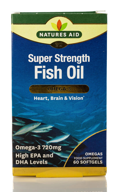 Natures Aid Super Strength Fish Oil Omega-3 720mg 60Softgel
