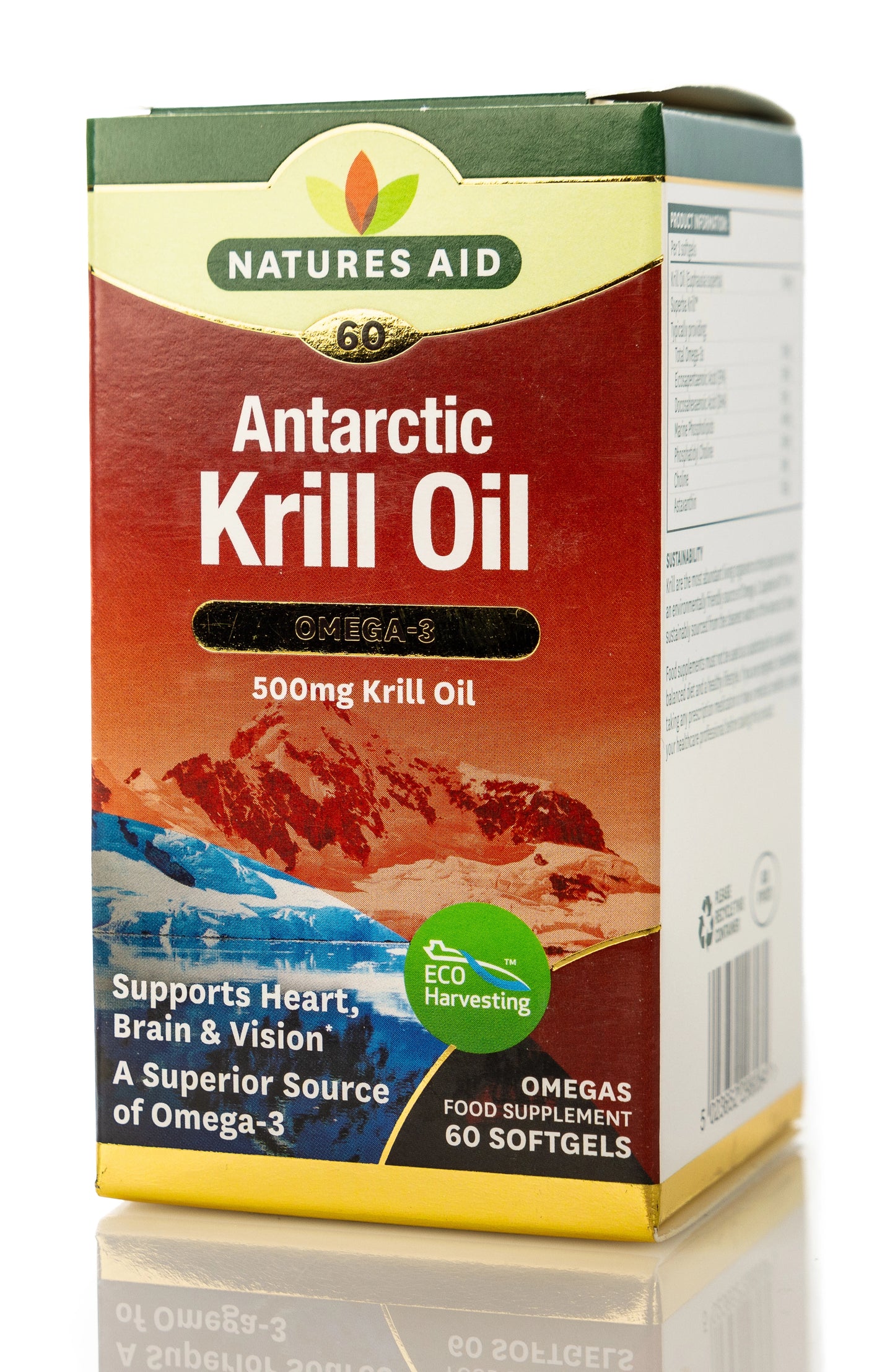 Natures Aid Antarctic Krill Oil Omega-3 500mg 60Softgel