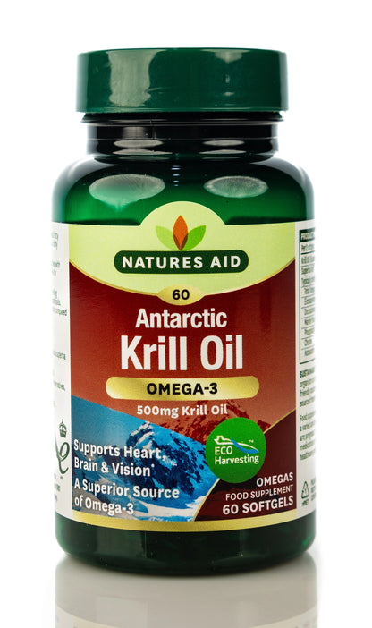 Natures Aid Antarctic Krill Oil Omega-3 500mg 60Softgel