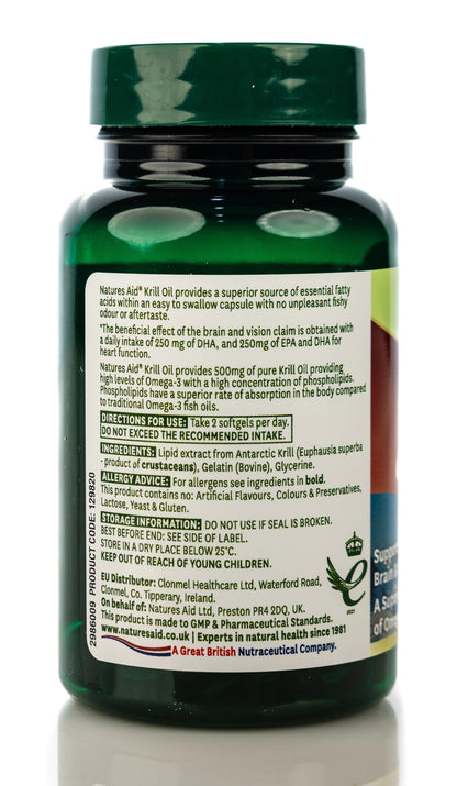 Natures Aid Antarctic Krill Oil Omega-3 500mg 60Softgel