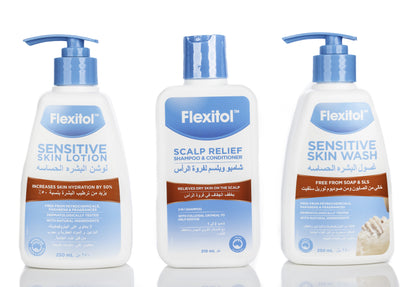 Flexitol Hajj and Umrah Kit (Sensitive Skin Set) [Shampoo, Lotion and Wash]