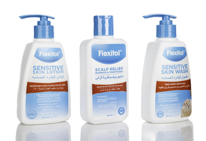 Flexitol Hajj and Umrah Kit (Sensitive Skin Set) [Shampoo, Lotion and Wash]