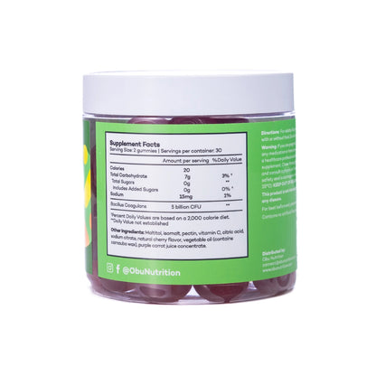 OBU Probiotic Gummies Cherry Flavor 60 Gummies
