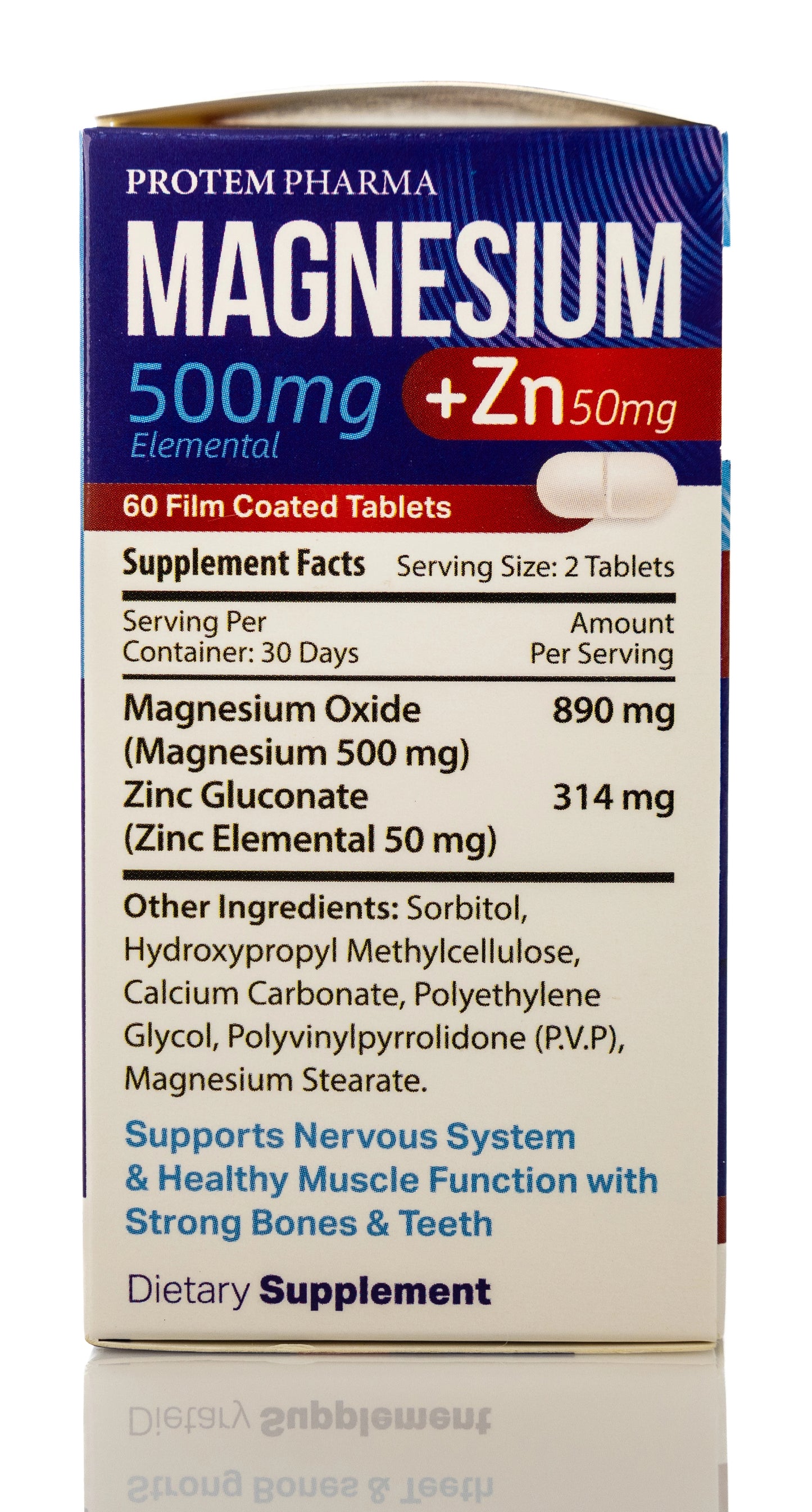 Protem Pharma Magnesium 500mg+Zing 50mg 60 Tablet