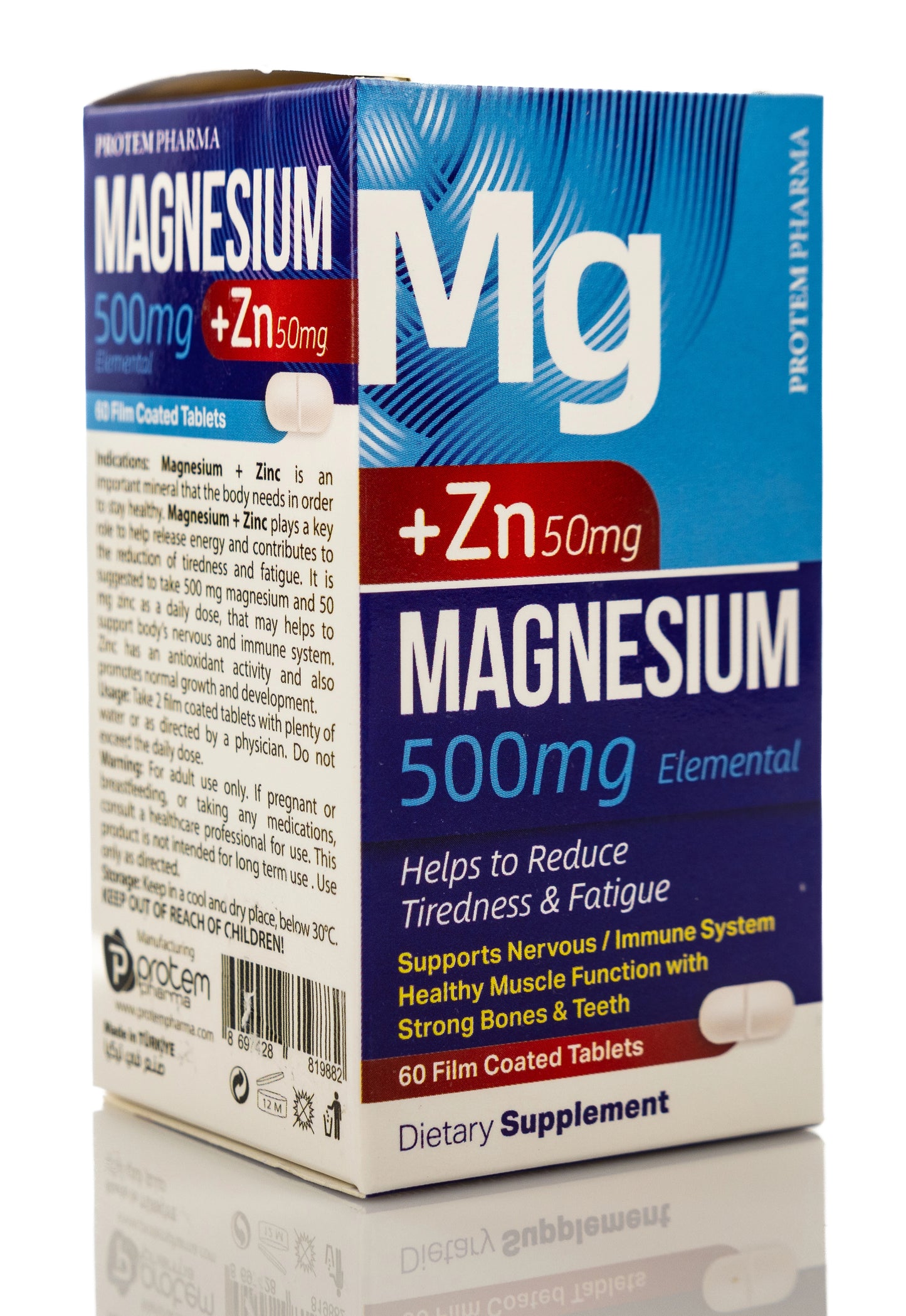 Protem Pharma Magnesium 500mg+Zing 50mg 60 Tablet