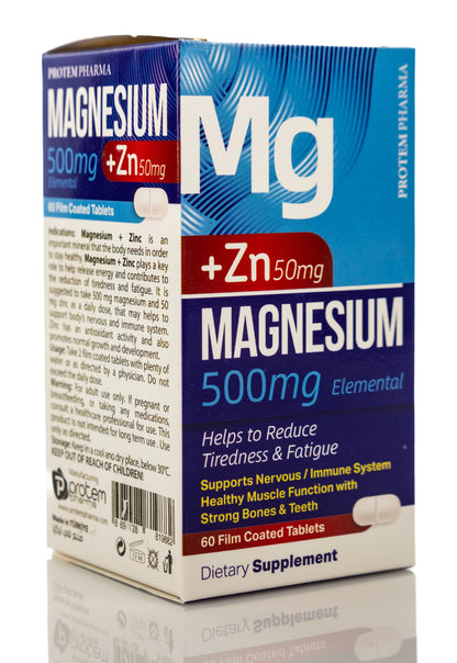 Protem Pharma Magnesium 500mg+Zing 50mg 60 Tablet