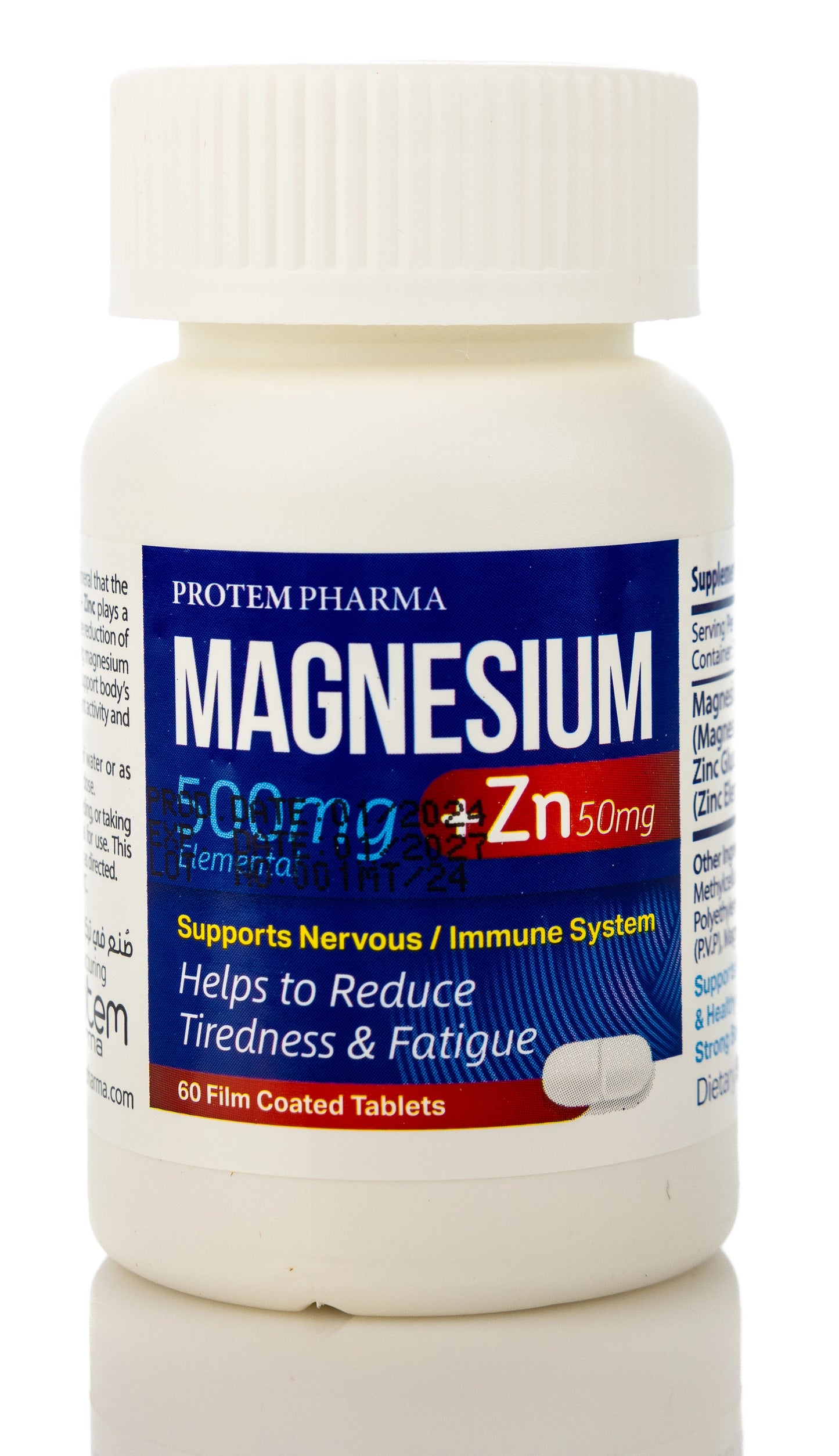 Protem Pharma Magnesium 500mg+Zing 50mg 60 Tablet