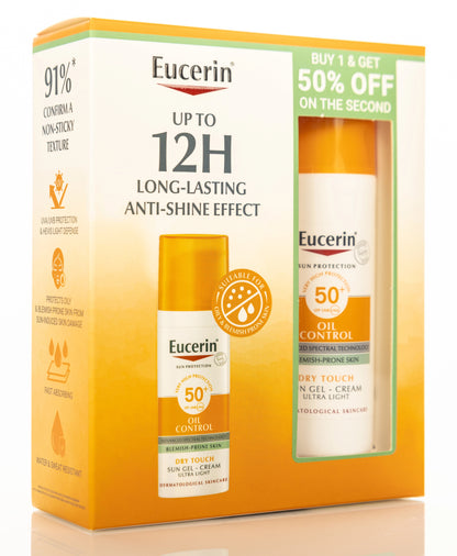 Eucerin Sun Oil Control Dry Touch SPF 50+ Gel-Cream 50 ml 2Pc[Buy1+ Get 50%Offer]