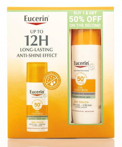 Eucerin Sun Oil Control Dry Touch SPF 50+ Gel-Cream 50 ml 2Pc[Buy1+ Get 50%Offer]