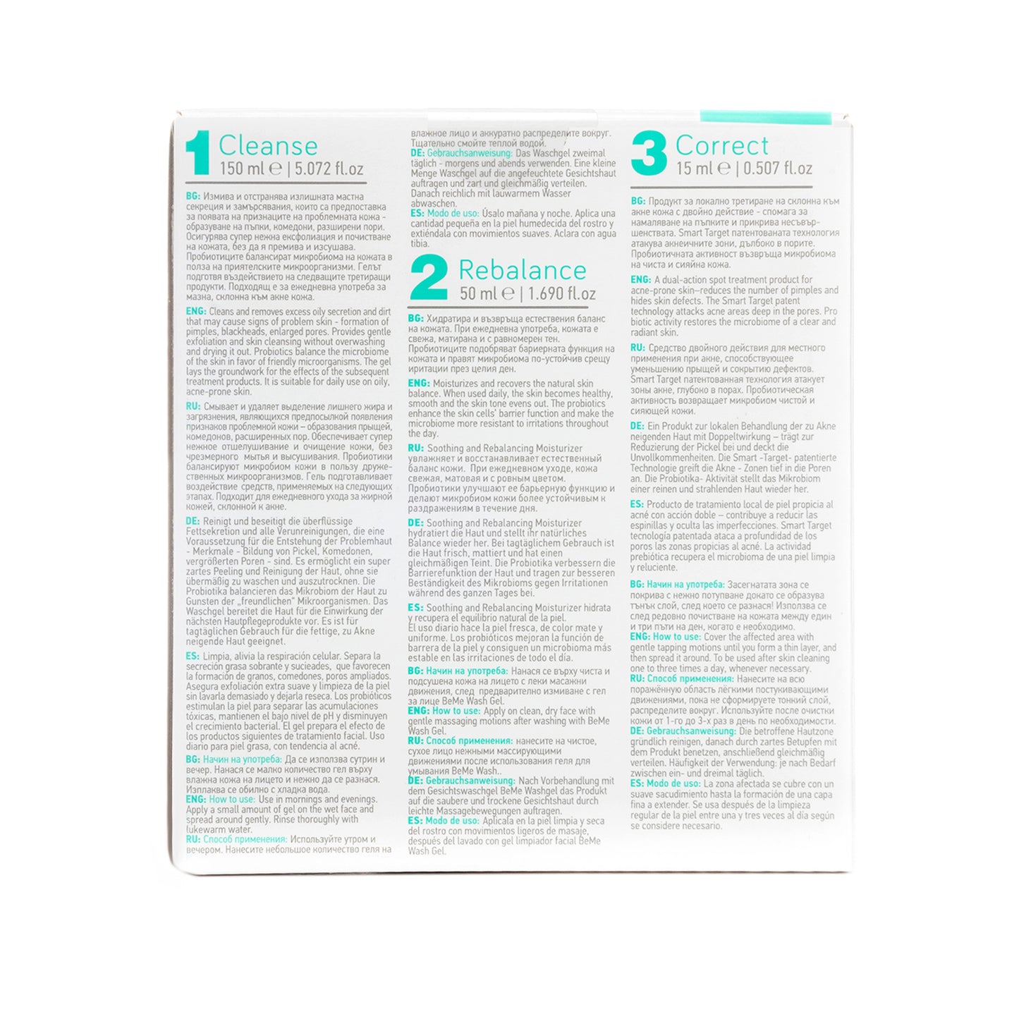 beMe Acne Probiotic Treatment – 3 Step Anti Acne System