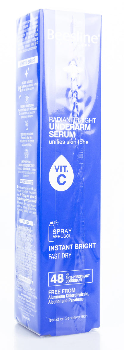 Beesline 48 Hours Radiant Bright Underarm Deo Serum With Vit C Instant Bright Spray 150 Ml