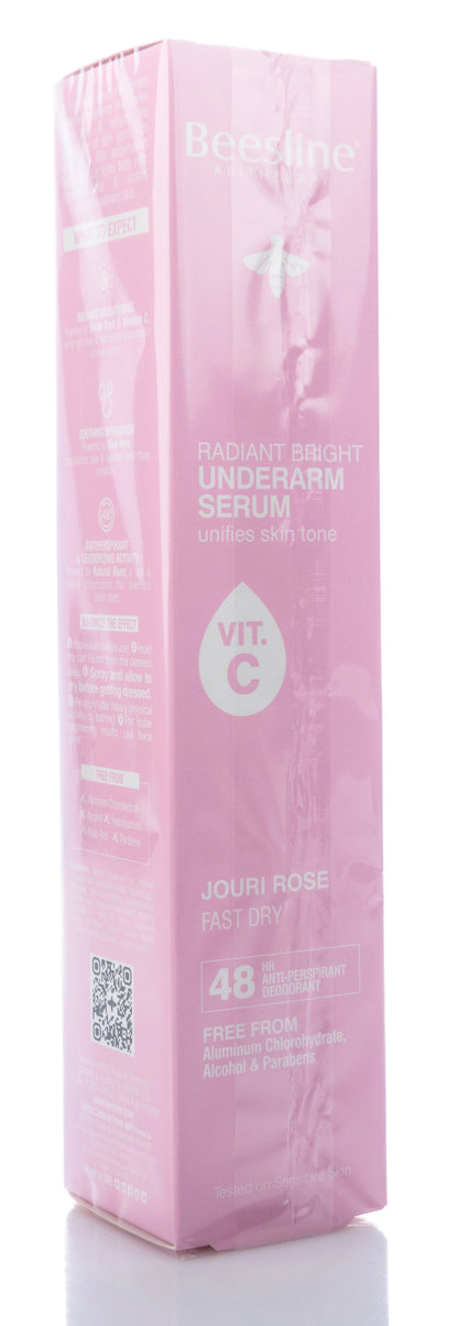Beesline 48 Hours Radiant Bright Underarm Deo Serum With Vit C Jouri Rose Spray 150 Ml