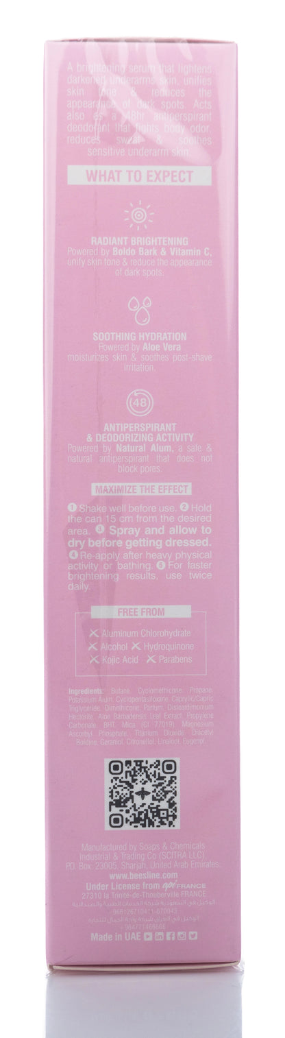 Beesline 48 Hours Radiant Bright Underarm Deo Serum With Vit C Jouri Rose Spray 150 Ml
