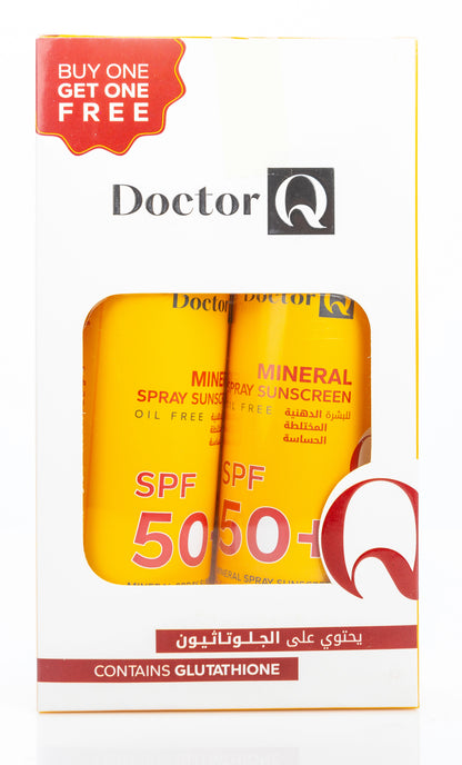 DR Q Mineral Sunscreen SPF 50+ Oil Free Spray 150 Ml (1+1) Offer Pack