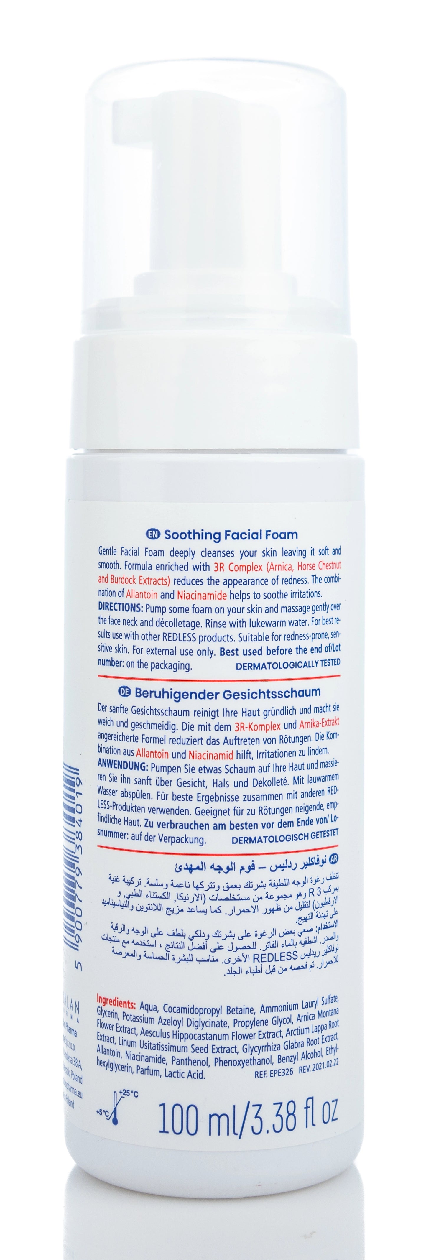 Novaclear Redless Soothing Facial Foam 100 Ml