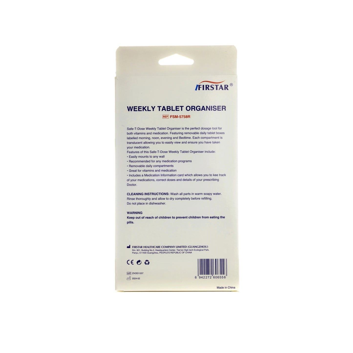 Firstar Weekly Tablet Organiser [Fs-5758R]
