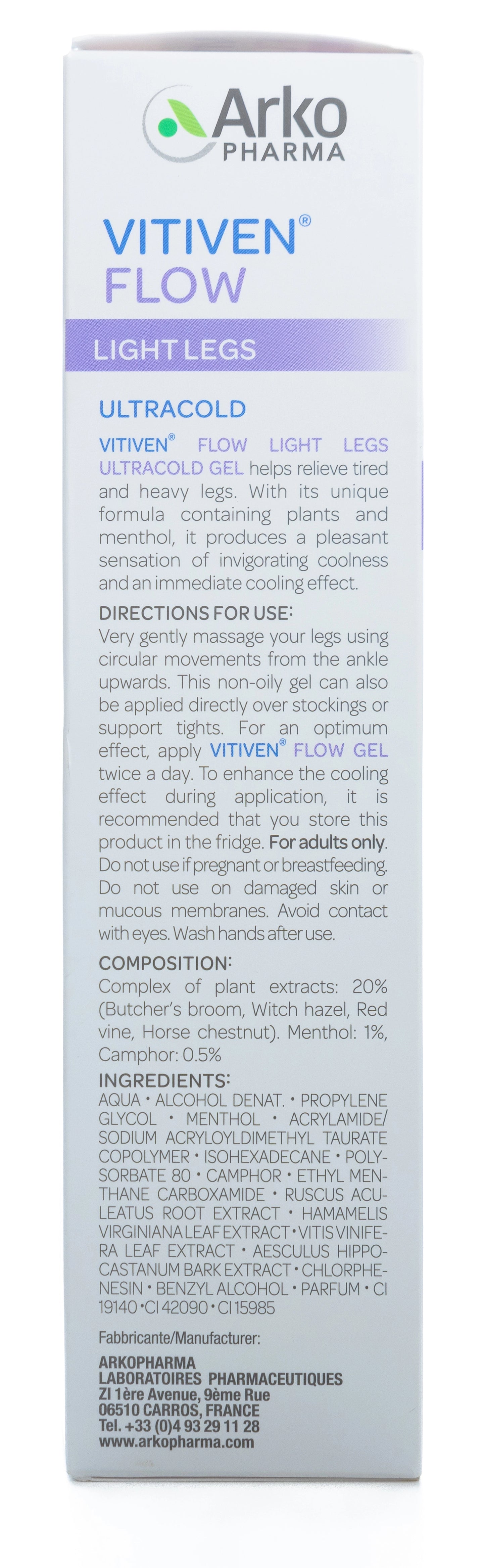 Arkopharma Vitiven Flow Light Legs Ultra Cold Gel 150Ml