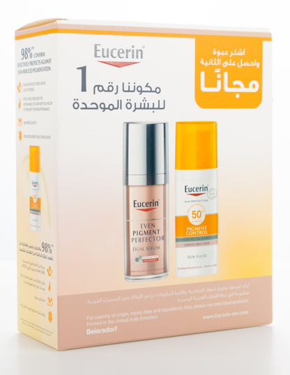 Eucerin Even Pigment Perfector Dual Serum 30 ml + Eucerin Sun Face Pigment Control Fluid SPF 50+ Offer Pack