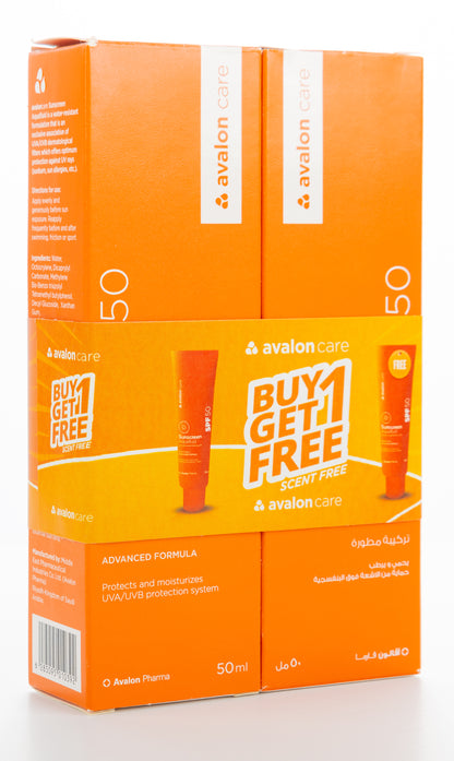 Avalon care Sunscren Spf50 Aqua Fluid 50Ml 1+1Offer