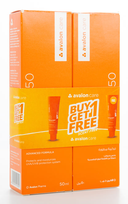 Avalon care Sunscren Spf50 Aqua Fluid 50Ml 1+1Offer