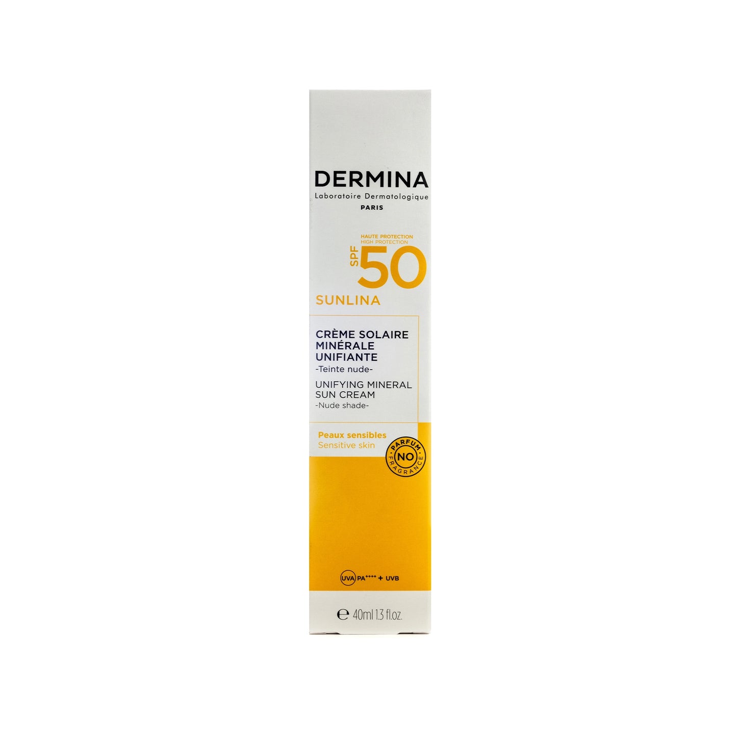 Dermina Sunlina SPF 50+ Unifying Mineral Sun Cream 40 Ml (Nude Shade)