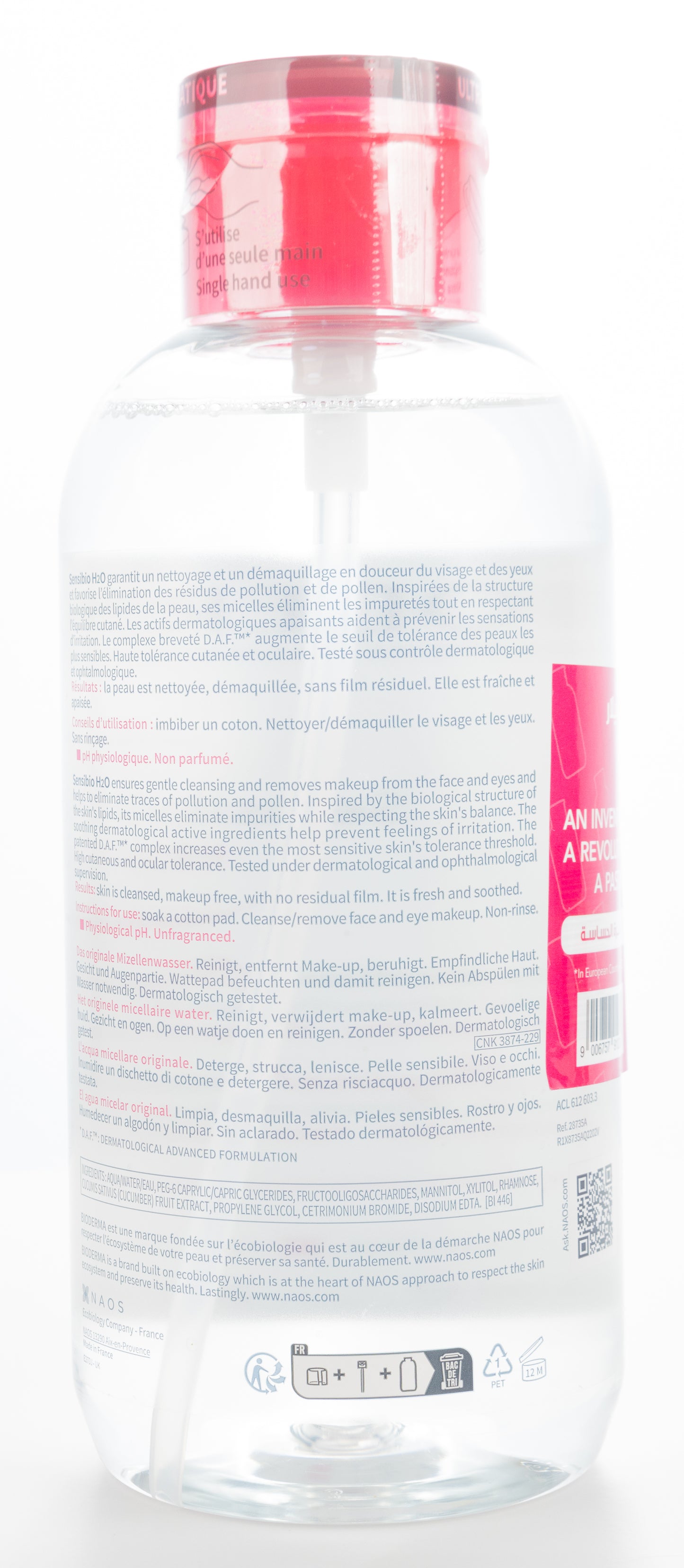 Bioderma Sensibio H2O Pump 850 Ml  (Save 30%) Offer