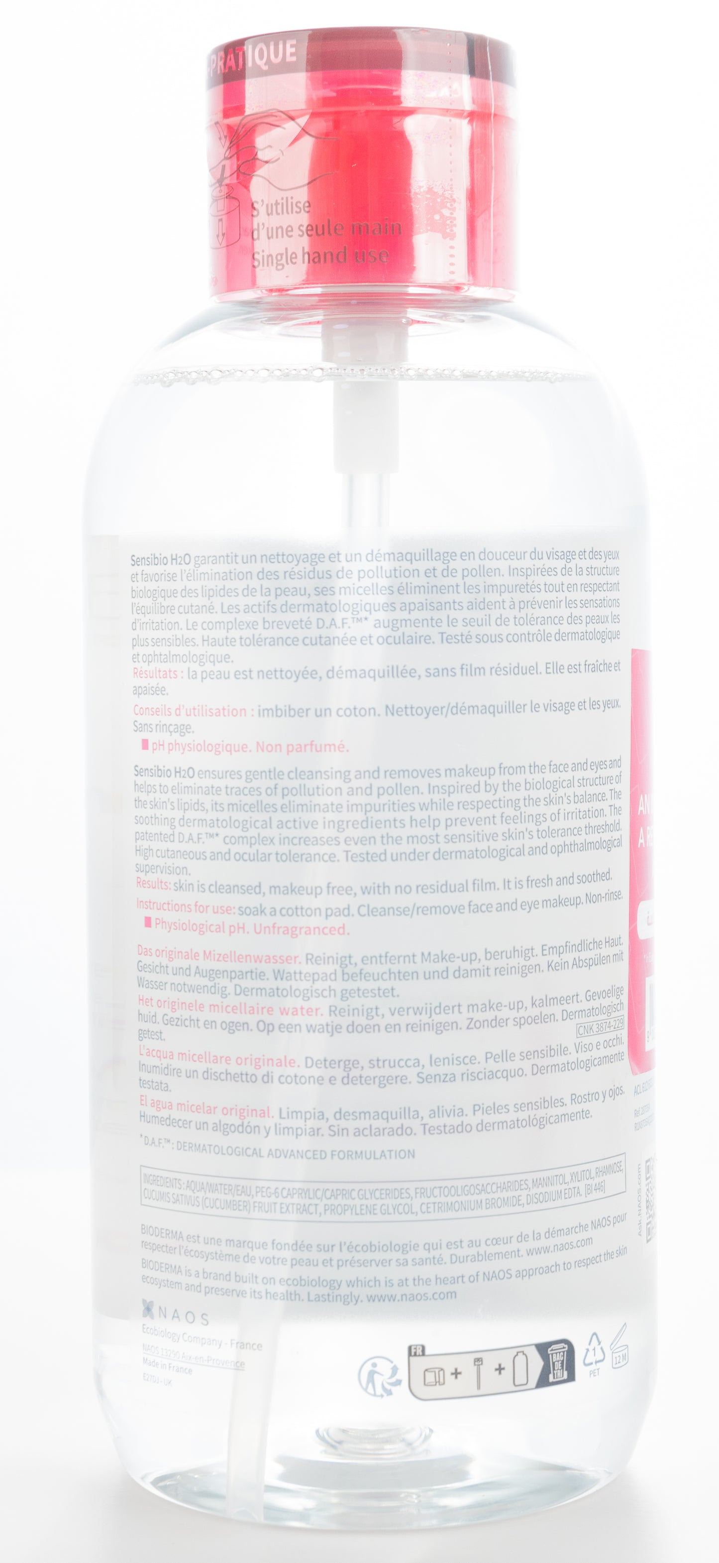 Bioderma Sensibio H2O Pump 850 Ml  (Save 30%) Offer