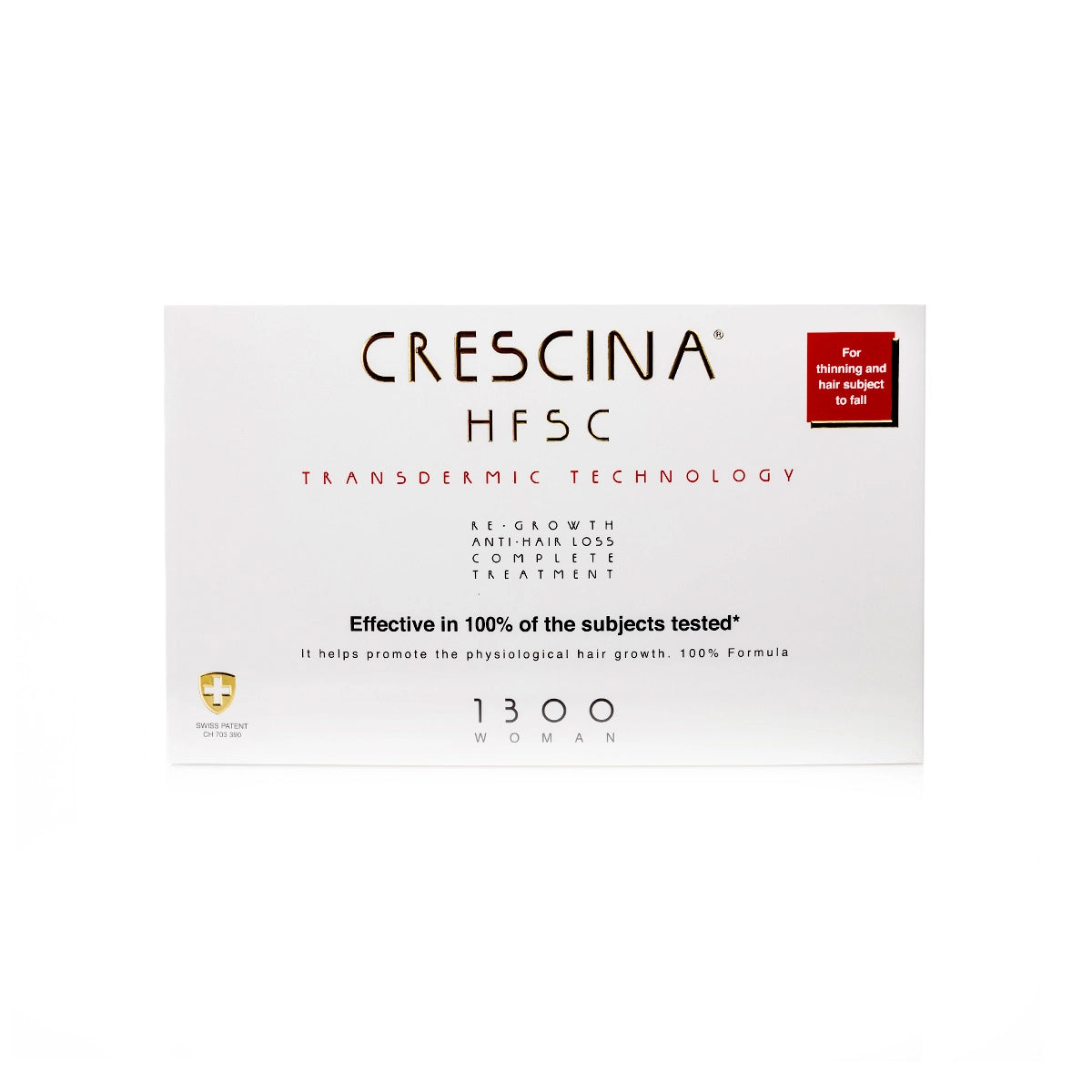 Crescina HFSC Transdermic Re-Growth Thinnig & Hair Subject To Fall [Woman-1300] 10+10 Vials  x 3.5 Ml