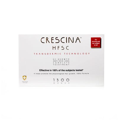 Crescina HFSC Transdermic Re-Growth Thinnig & Hair Subject To Fall [Woman-1300] 10+10 Vials  x 3.5 Ml