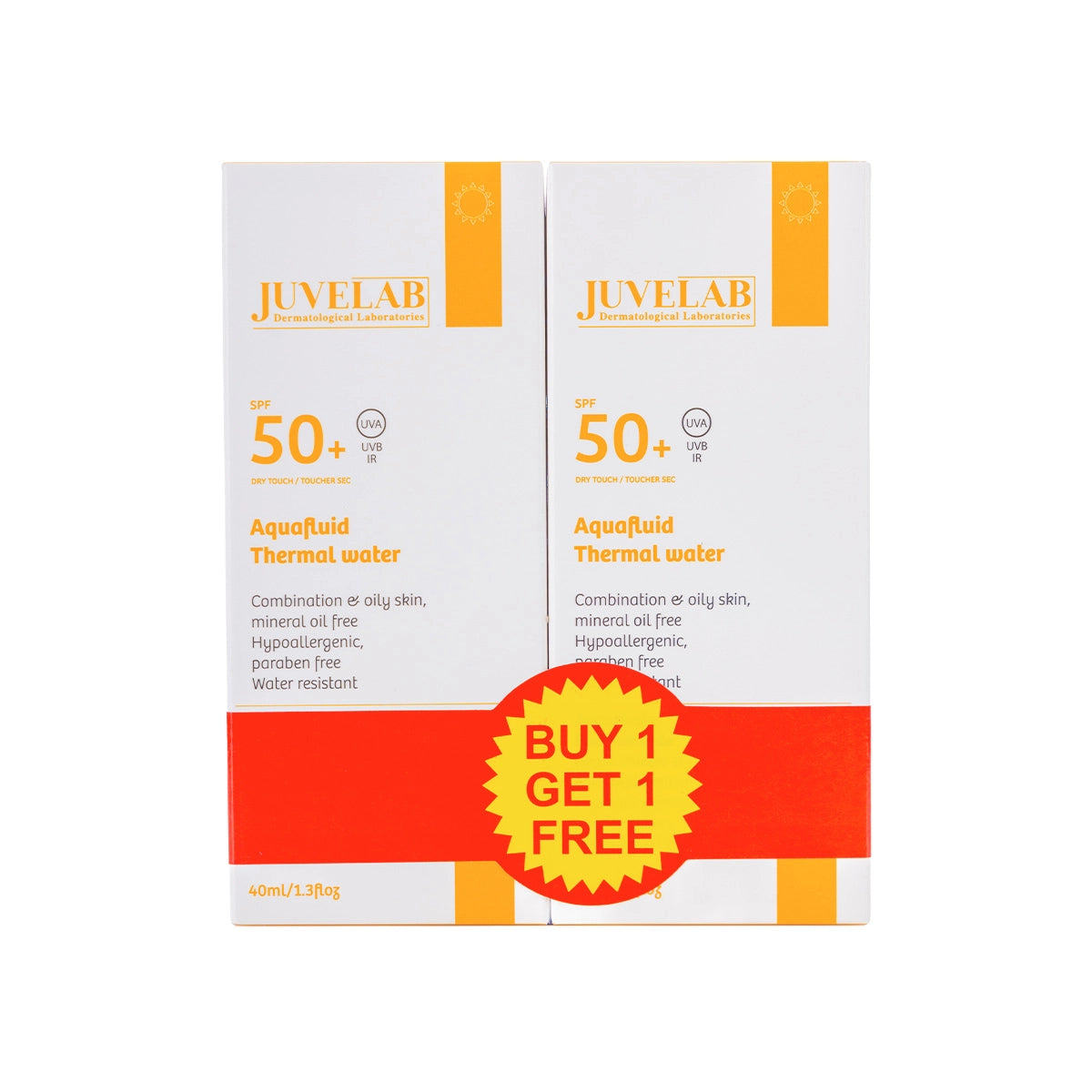 Juvelab Spf 50+  Aqua Fluid 40 Ml 1+1 Offer