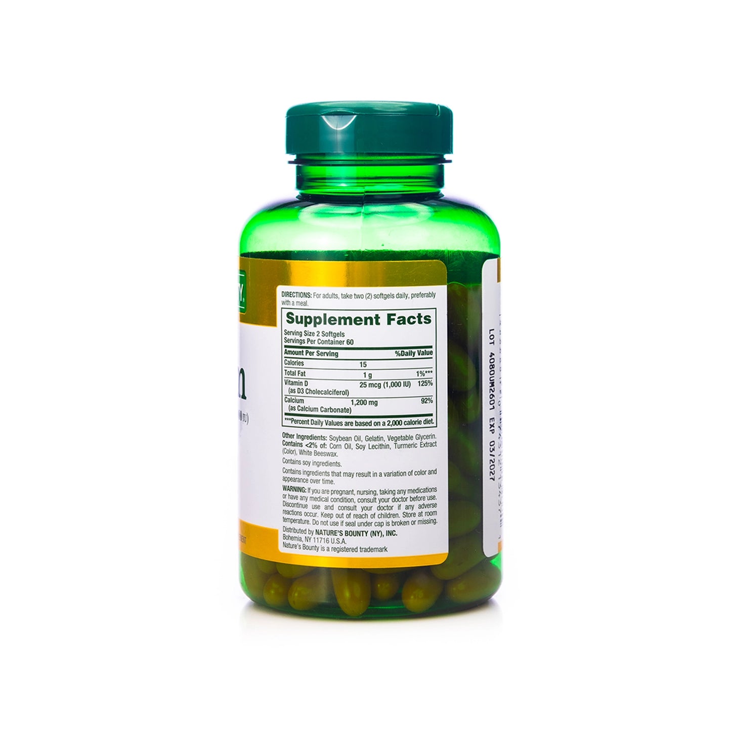 Nature's Bounty Calcium 1200mg plus Vitamin D3 1000IU 120 Softgels