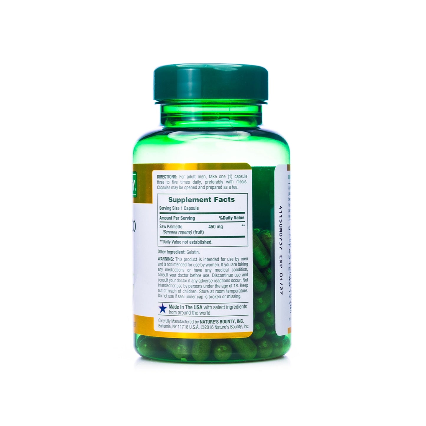 Nature's Bounty Saw Palmetto 450mg 100 Capsule