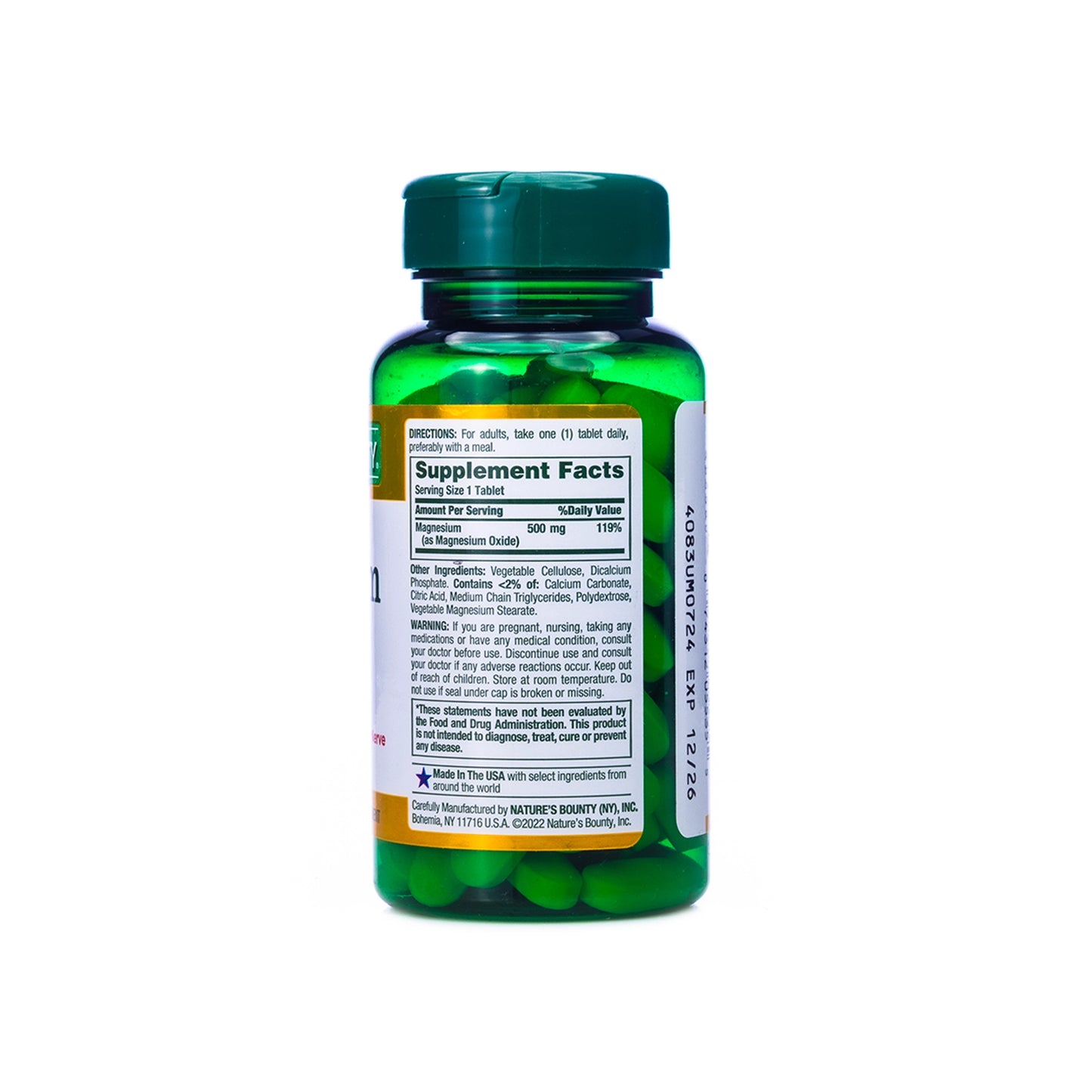Nature's Bounty Magnesium 500mg 100 Tablet