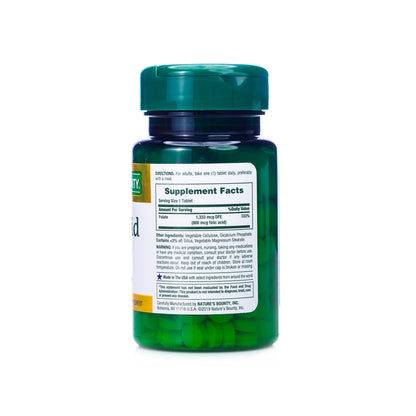 Nature's Bounty Folic Acid 800mcg 250 Tablet