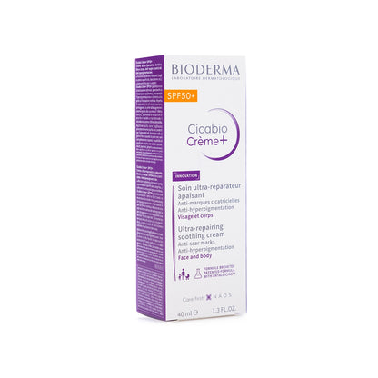 Bioderma Cicabio Crème+ SPF 50+ (Ultra-Repairing Soothing Cream with Very High UV Protection) 40 Ml