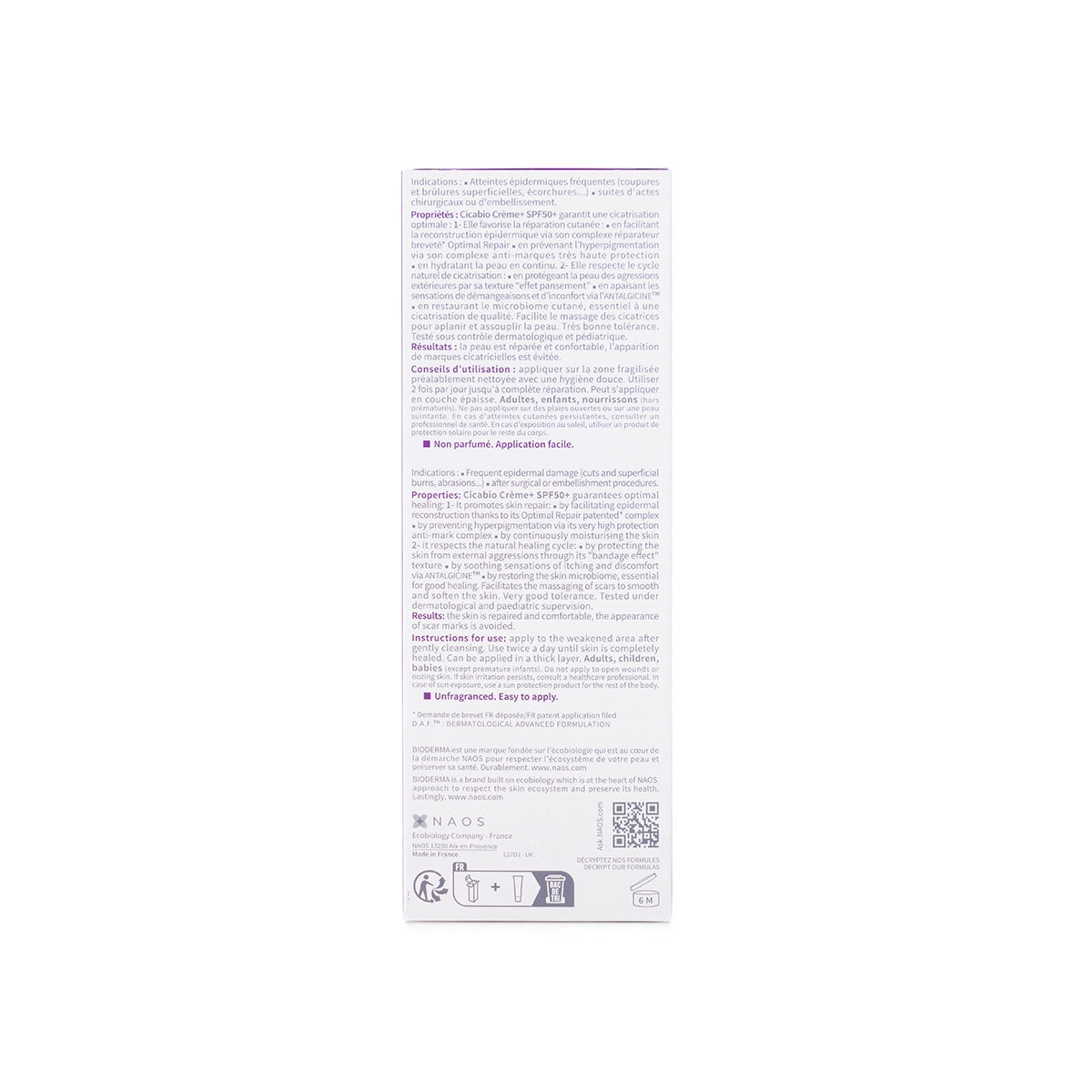 Bioderma Cicabio Crème+ SPF 50+ (Ultra-Repairing Soothing Cream with Very High UV Protection) 40 Ml