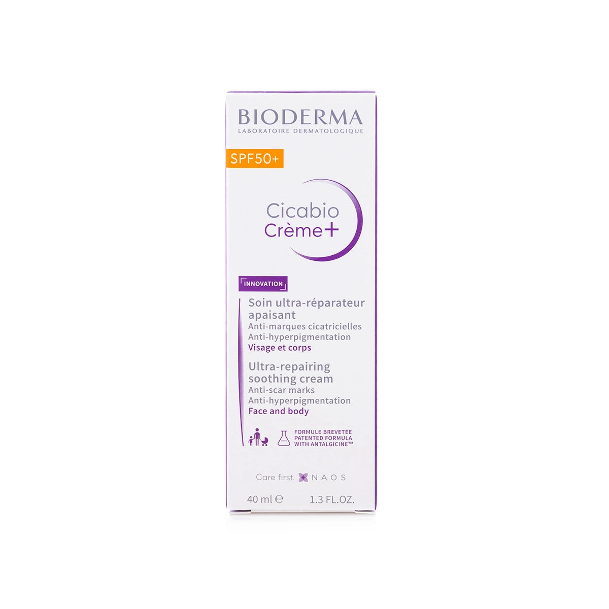 Bioderma Cicabio Crème+ SPF 50+ (Ultra-Repairing Soothing Cream with Very High UV Protection) 40 Ml