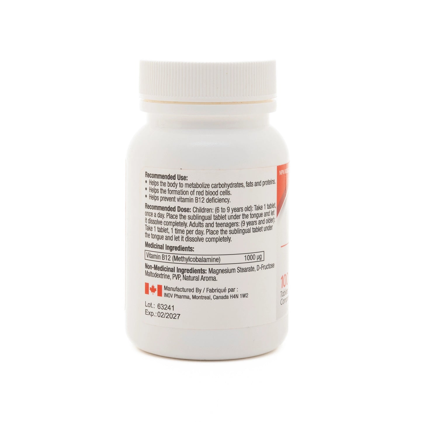 Inov Pharma B12 1000Mcg Sublingual 100 Tablet