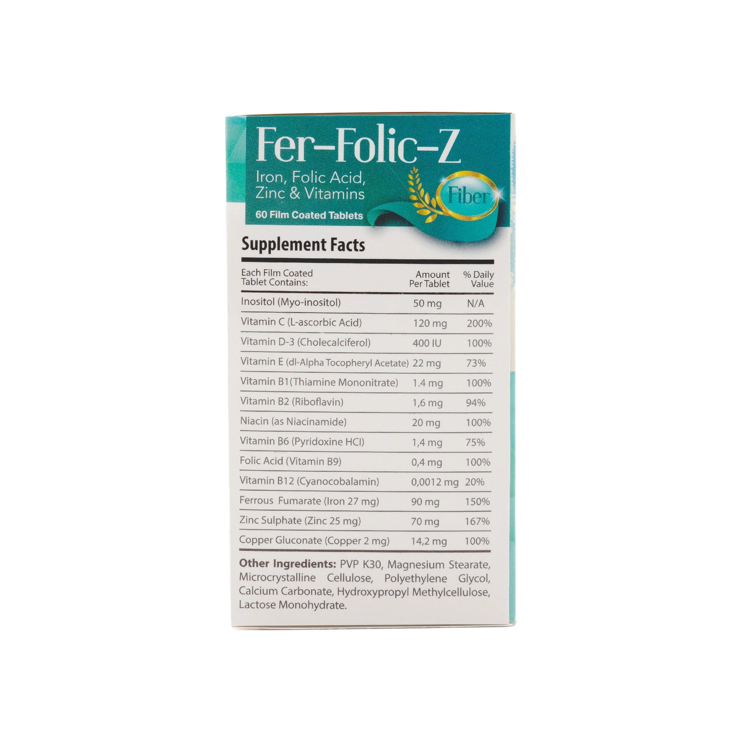 Protem Pharma Fer-Folic-Z Fiber 60 Tablets