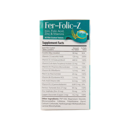 Protem Pharma Fer-Folic-Z Fiber 60 Tablets